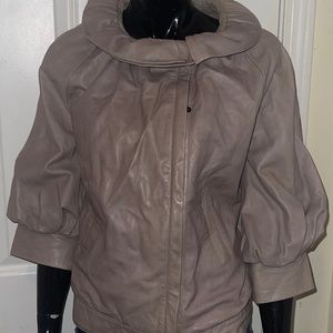 Charlotte Eskildsen Taupe Lamb Leather Jacket Sz. 36 US (6)